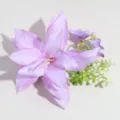 Purple artificial flower hair clip sweet floral hairpin fashion hair accessory for women daily styling - Lily Purple Hair Clip