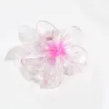 Transparent Pink Plumeria Flower Hair Claw Clip Jelly Style Hair Accessories - Transparent Rose Red
