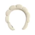 Serre-tête bandeau de maquillage nuage bouffant pour femme, accessoire de coiffure éponge beige - Khaki Clair