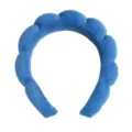 Détail de bandeau nuage éponge bleu, cerceau de cheveux en tissu éponge doux pour le maquillage. - Bleu Marine