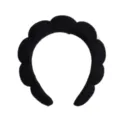 Bandeau éponge noir en forme de nuage, serre-tête en tissu éponge pour maquillage et visage. - Noir