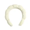 Bandeau éponge bouffant pour femme, serre-tête maquillage doux en tissu, style nuage. - Jaune