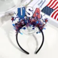 USA glitter headband American independence day red white blue party hoop accessory - USA Star Style