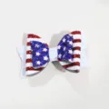 American flag glitter bow hair clip red white and blue festive party hair accessory - Bowknot Style 3