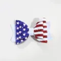 US Independence Day glitter hair bow, red white blue patriotic bowknot hair clip for party. - Bowknot Style 4