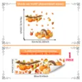 Autumn pumpkin hedgehog static window sticker, autumn maple leaf branch glass decor, 1pc - M23145-30*90