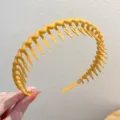 Serre-tête ondulé jaune avec dents pour coiffure quotidienne, maintien parfait et stable. - Style Ondulé Couleur Unie / Jaune