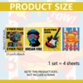 Rockmuziek art posters set van 4 retro canvas schilderijen wanddecoratie voor woonkamer slaapkamer - Frameloos Schilderij / 21*30cm (4 stuks/verpakking)