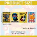 Set van vier decoratieve pop-art retro canvas schilderijen voor muurdecoratie 30x40cm - Frameloos Schilderij / 30*40cm (4 stuks/verpakking)