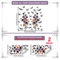 Halloween wall stickers roses bats butterflies removable DIY wall decals for home decor - Double Sheet Floral Bat Style (M22140)
