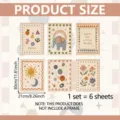 Set van 6 boho wandkunst art prints olifant zon planeten niet ingelijst schilderij slaapkamer - Noordse Boheemse Stijl (HX18001) / 21cmx30cm (6 Stuks/Verpakking)