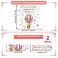 Cartoon hot air balloon wall sticker with inspiring English quotes for kids room decor. - Hot Air Balloon Girl Style B