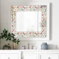 Adhesivo decorativo de borde de espejo floral para ventanas de vidrio y azulejos de bano. - Estilo CJT16001