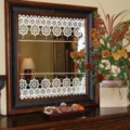 White floral lace mirror sticker decorative window glass decal for home room decor - Geometric Lace Style (CJT7520) / 5M