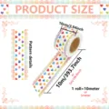 Cinta adhesiva decorativa con diseño de corazones de colores, 10 cm de ancho, 10 m de largo. - Estilo CJT19000