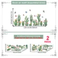 Colorful cactus and butterfly wall stickers, large removable plants wall art for home decor. - M19609 Series / 2 Sheets Set (30x90cm)