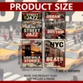 Vintage City Street Scenery Wall Art Prints Retro Aesthetic Poster Set Four Sheets 40x30cm - Set of 4 / 21x30cm