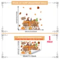 Halloween pumpkin cart gnomes wall sticker removable autumn holiday home decor decal - Pumpkin Cart Gnome Style (M22099)