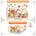 Autumn rabbit pumpkin wall sticker detail showing assembled size and sheet dimensions. - Autumn Rabbit Pumpkin Style (D23050) / 30*60cm