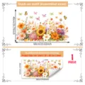 Cartoon autumn animal bunny butterfly static window sticker, autumn flower glass sticker 1pc - Autumn Animal Butterfly Flower Style (D23055)