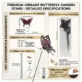vibrant butterfly garden stake 12pcs outdoor decorative floral plant stakes 30cm length - Gothic Rose Skull / PY14103 (12 Pieces/Pack)