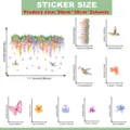 Bunte Blumenranken und Schmetterlinge Wandtattoos Größendetailkarte für Kinderzimmer. - Neuer Bunter Florale Ranke Schmetterling (M18125) / M18125--30*90cm*2pcs