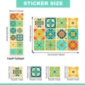 Retro colorful metallic tile stickers set of 12 pieces, ideal for kitchen wall decor. - 12 Pieces/Pack (30x90cm)
