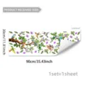 Tree branch flowers birds static glass window sticker, removable wall decal 30x90cm - Style (D22566) / 30*90cm