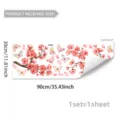 Cherry blossom branches and butterfly wall sticker detail, pink floral window static cling design. - Style (D22570) / 30*90cm