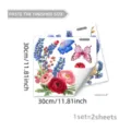 Colorful floral butterfly static window stickers, double-sided visible glass decals for home decor. - Floral and Butterflies (D22571) / 30x30cm (2 Pieces)
