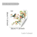 Static window sticker featuring beautiful birds and floral branch design, removable and reusable. - Style (D22578) / 30*30cm