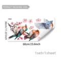 Sticker mural vitre oiseau aquarelle branche d'arbre autocollant statique 1 feuille - Style (D22579)