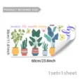 Colorful potted plants and butterflies wall sticker, removable glass window sticker for home decor. - Floral Potted and Cactus (D22576)