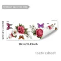Colorful floral butterfly static window sticker glass decal for showcase home decor 1 sheet - Floral Butterfly and Decor (D22586)