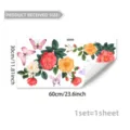 Colorful floral butterfly window sticker glass static sticker home decoration wall decal - Red Pink Yellow Rose Butterfly (D22588)