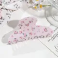 Süße rosa Blumen Haarklammer für Damen, mini Haargreifer für schöne Alltagsfrisuren. - Oval Floral
