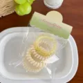 Korean style macaron phone cord hair ties, elastic spiral hair scrunchies for ponytail styling. - 3# Yellow Series