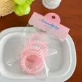 Macaron pink telephone wire hair ties set, cute coil hair bands for women and girls. - 4# Pink Series