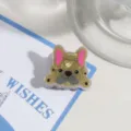 Süße Cartoon Welpe Haarklammer süße Acryl Tier Halbschopf Haaraccessoire für Frauen - Goldener Französische Bulldogge