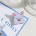 Süße Cartoon Welpe Haarklammer für Damen, süßes Acryl Mini Haaraccessoire für schicke Frisuren. - Weißer Französische Bulldogge