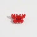 Cute red crab hair claw clip, mini acetate hair accessory for sweet styling and bangs. - Crab