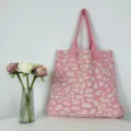 Rosa Leopardenmuster Strick Handtasche große Kapazität Schultertasche Beutel - Rosa und Aprikose