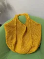 Gelbe Häkelstrick-Einkaufstasche lässige hohle Strandtasche stylische geflochtene Handtasche - Gelb