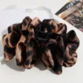 Pinza de pelo grande con estampado de leopardo y lazo de satén para peinados accesorios mujer - Leopardo Marrón