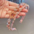 Doble capa rosa cristal diamantes de imitación diadema accesorios de pelo brillante - Doble Fila Rosa