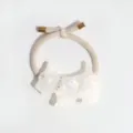 Cute Scottie dog hair tie with sparkling rhinestones, stylish acetate elastic rope for elegant ponytails. - Dog White