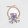 Colorful marble resin bear hair tie, cute minimalist elastic ponytail holder for women and girls daily wear. - Yellow Purple Blue Bear