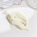 Cream oval hair claw clip frosted geometric hollow duckbill clip for women styling - Off White