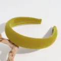 Chique groene fluwelen gewatteerde haarband voor vrouwen, dikke spons haarhoepel voor herfst mode. - 3cm / Geel