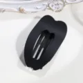 Molla per capelli nera ovale cuore design piatto pinza per acconciature accessori. - Nero